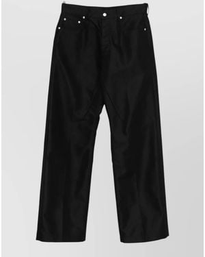 Rick Owens Cotton Wide-Leg Low-Rise Jeans - Black