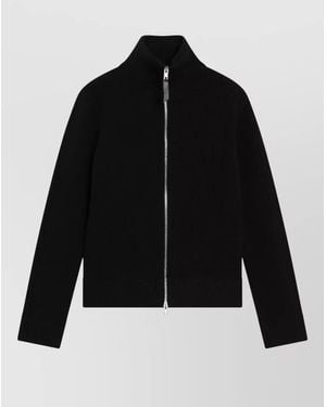 Maison Margiela Ribbed Zip-Up Cardigan - Black