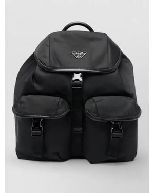 Emporio Armani Armani Backpack Adjustable Straps Top Handle - Black