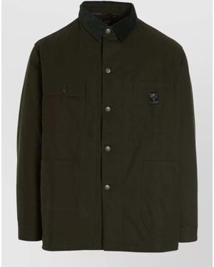 South2 West8 Utility Jacket Coverall Collar Detail Pockets - Green
