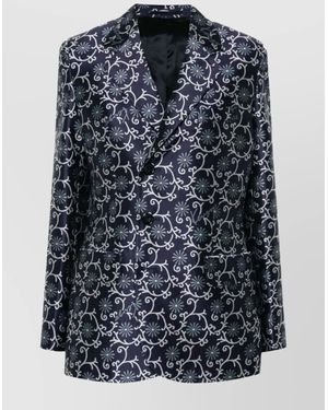 KENZO Jacquard Single-Breasted Blazer - Blue
