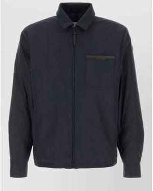 Moncler Tollymore Polyester Down Jacket Long Sleeves - Blue