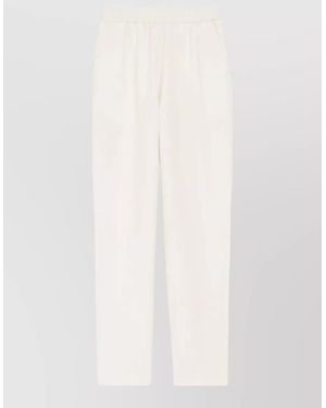 Ami Paris High Waist Wide Leg Tailored Trousers - White
