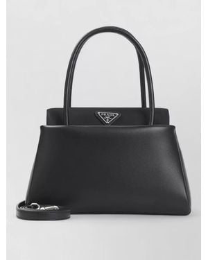Prada Leather Tote Handbag Shoulder Strap - Black