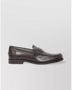 Tod's Leather Loafers With Penny Strap - Gray