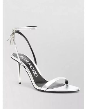 Tom Ford Stiletto Heel Sandals Pointed Toe Padlock - White