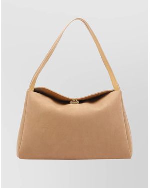 THEMOIRÈ Shoulder Suede Shoulder Bag - Natural