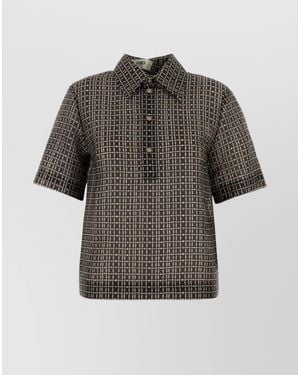 Fendi Silk Polo Shirt - Grey