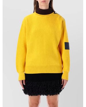 Loewe Wool Asymmetric Zip-Up Sweatshirt - Yellow