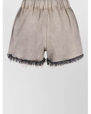 Rick Owens Straight Cotton Short Shorts - Natural