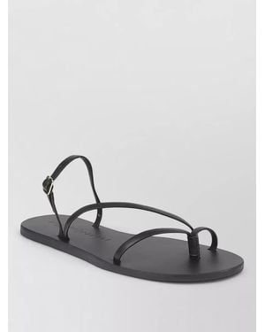 Manebí Leather Slide Sandals Open Toe Flat - Metallic