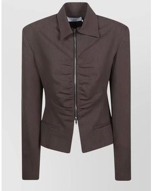 IRO Helvina Long Sleeve Tailored Blazer Jacket - Brown
