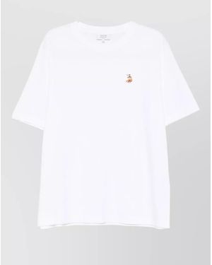 Maison Kitsuné Organic Cotton Crew Neck T-Shirt - White