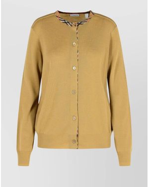 Burberry Crew Neck Wool Sweater - Yellow