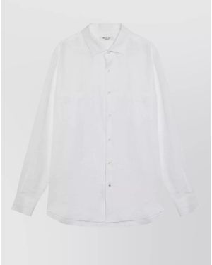 Loro Piana Straight Collar Long Sleeve Shirt - White