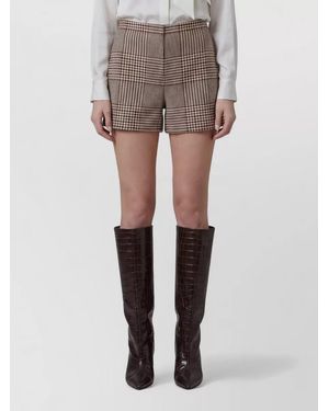 FEDERICA TOSI Checked Mid-Rise Wide-Leg Shorts - Grey