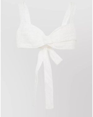 Zimmermann Bow Detail Cotton Bralette - White