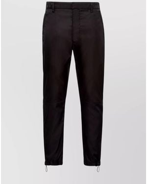 Prada Drawstring Hem Pants Side Pockets - Black