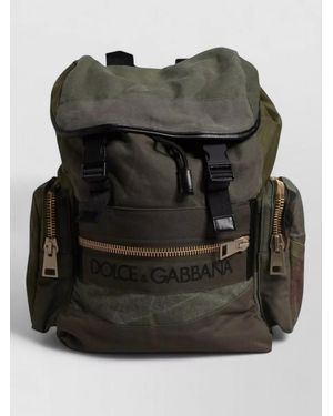 Dolce & Gabbana Patchwork School Backpack Bag Camouflage Design - Black