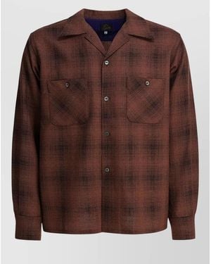 Needles Checked Wool Shirt - Brown