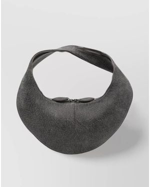 Maeden Calf Leather Shoulder Bag - Gray
