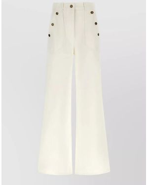 Max Mara Mxmbadesse High Waist Wide Leg Pants - White