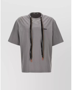 Ambush Crew Neck Corded T-Shirt Drawstrings - Gray