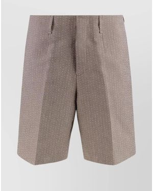 Fendi Bermuda Shorts Cotton Pinstripes - Grey