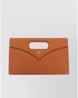 MCM Diamond Small Leather Clutch Bag - Brown