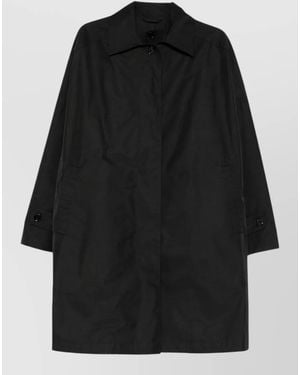 TOTEME Long Oversized Coat Point Collar Buttons - Black