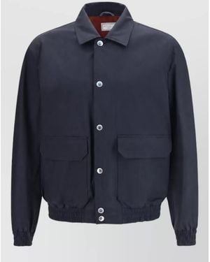 Brunello Cucinelli Silk Biker Jacket - Blue