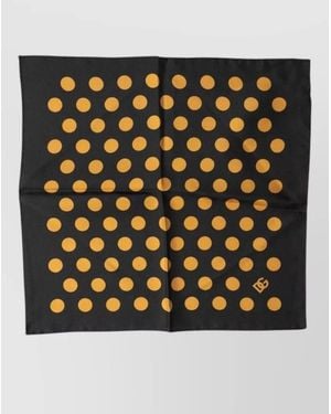Dolce & Gabbana Silk Polka Dot Pocket Square - Black