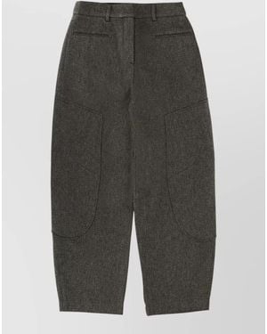 Ganni Regular-Fit Wide-Leg Trousers - Grey