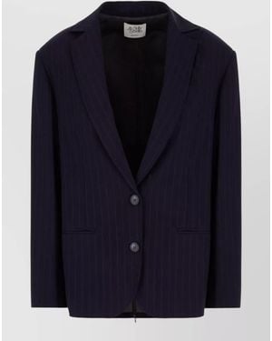 LE SULLY STUDIO Pinstripe Jacket And Gilet Notched Lapels Pockets - Blue