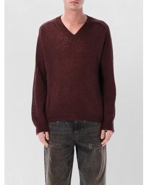 Our Legacy Rue V Neck Linen Blend Jumper - Purple