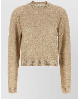 Brunello Cucinelli Sequin Knit Jumper Linen Cashmere Silk - Natural