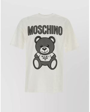Moschino Crew Neck Graphic Print Short Sleeves T-Shirt - White