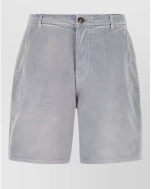 Prada Gabardine Bermuda Shorts Belt Loops Pockets - Grey