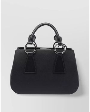 Maison Margiela Na Calf Leather Shoulder Bag - Black