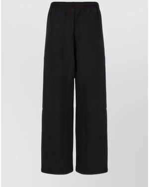 Wardrobe NYC Ribbed Wide-Leg Track Trousers - Black