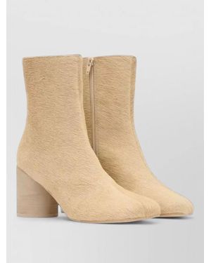 MM6 by Maison Margiela Calf Hair Ankle Boots - Natural