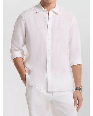 Michael Kors Linen Shirt Regular Fit Long Sleeves - White