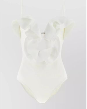 Zimmermann Solstice Cut Out One Piece Swimsuit Ring - White
