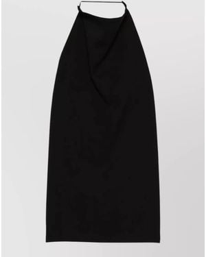 FEDERICO CINA Halterneck Draped Backless Sleeveless Top - Black