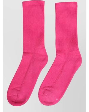 Dolce & Gabbana Cotton Ribbed Mid-Calf Socks - Pink