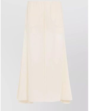 Chloé Silk Wide-Leg Trousers - Natural