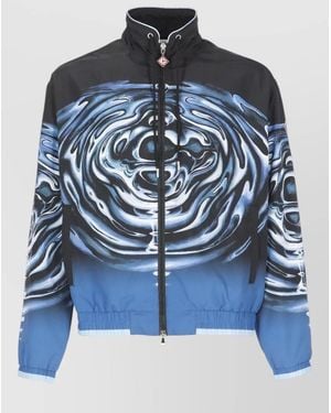 CASABLANCA Warped Logo Ripple Print Sport Jacket - Blue