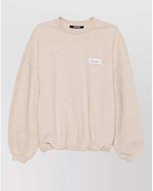 Jacquemus Cotton Oversized Crewneck Sweatshirt - Natural