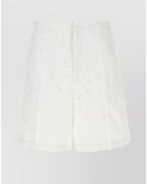 Valentino Garavani Cotton-Blend Bermuda Shorts - White