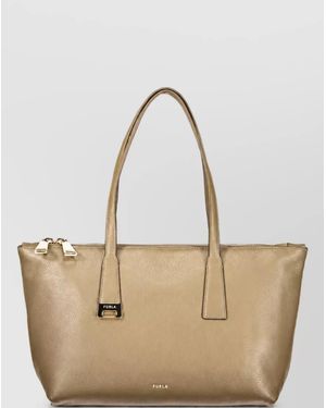 Furla Leather Tote Bag - Natural